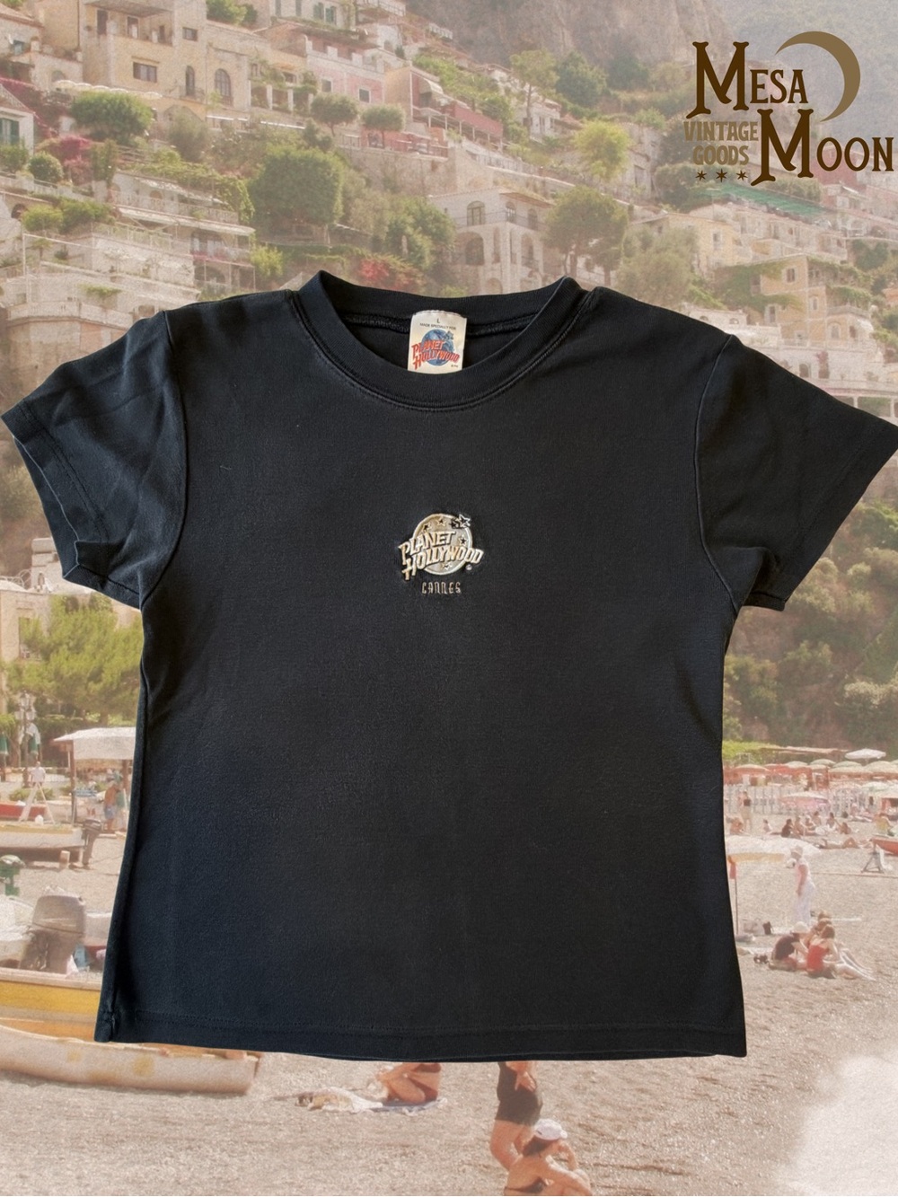 Vintage Planet Hollywood Cannes Black Logo Tee